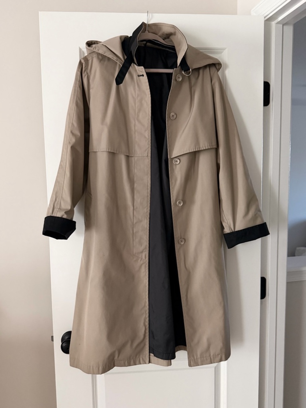 London Fog Beige Trench Coat with Black Lining